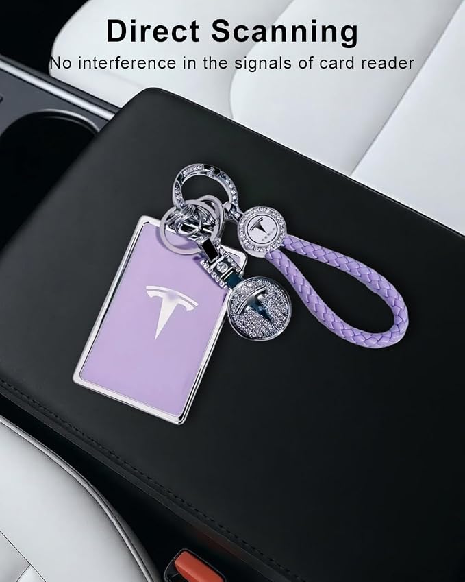 for Tesla Key Card Holder Bling Key Chain Card Key Holder - Image 2