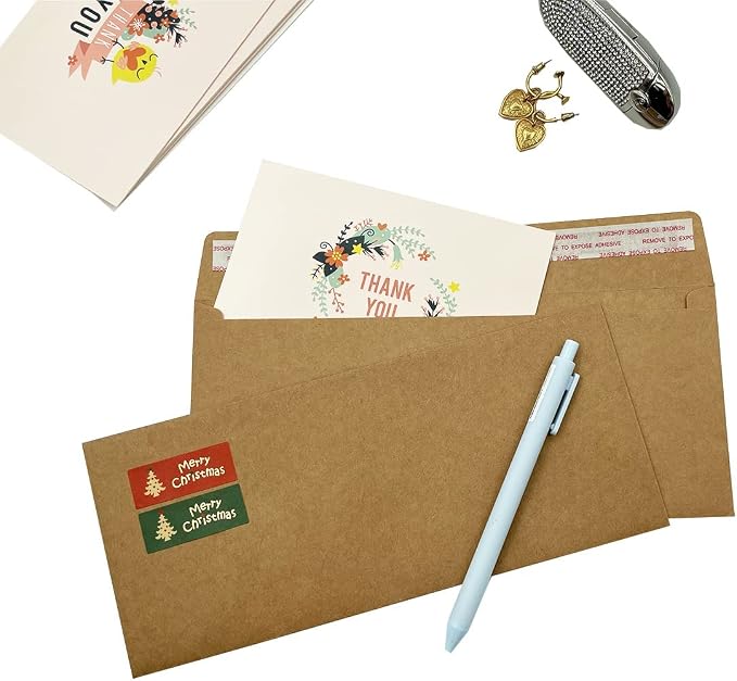 80Qty#10 Brown Kraft Business envelopes 4.125x9.5In- windowless design 120GSM - Image 4