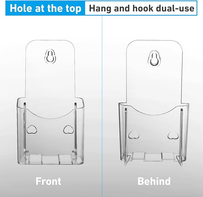 Acrylic Brochure Holder 4x9 Inches Slant Back Design, Clear Display Stand, Plastic Table Stand Sign Holder,Pamphlet Holder Flyer Holder, Acrylic Display Stand, Acrylic Table Signs Plastic Paper Holder for Office, Home, Store, 2 Pack-DeskLoop Office