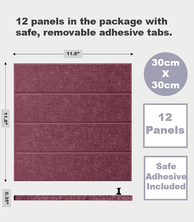 DECORITA Felt Bulletin Board Tiles | Modern Cork Board Alternative | Large Cork - Image 2