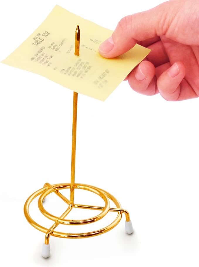 New Star Foodservice 23770 Brass Plated Check Spindle Holder - Image 5