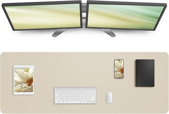 AFIING Leather Desk Pad Protector, Mouse Pad, Office Desk Mat, Non-Slip PU by AFIING
