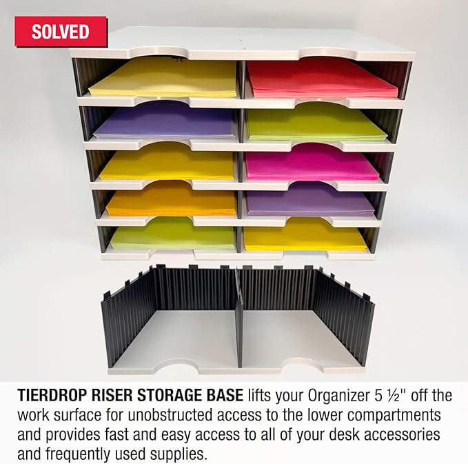 Ultimate Office TierDrop Riser Storage Base Lifts Your Sorter 5 Inches Off of The Work Surface for Easier Unobstructed Access to The Lower Compartments and Easy Access to Frequently Used Supplies…-DeskLoop Office