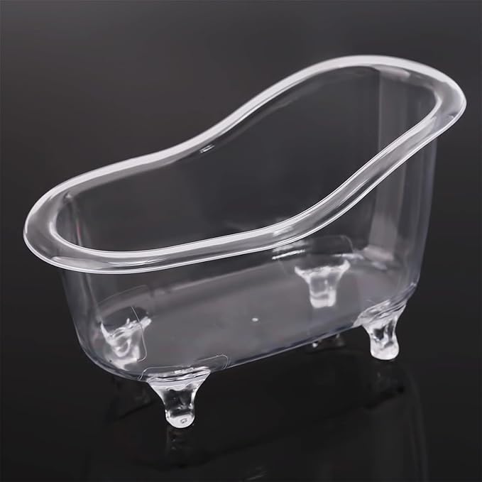 Clear Mini Bathtub Sundries Storage Box Jewelry Storage Box Makeup Organizer - Image 9