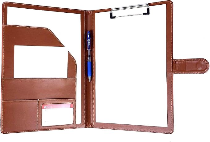 Clipboard Folder Padfolio, Mymazn Writing Portfolio Faux Leather Clipboards - Image 9