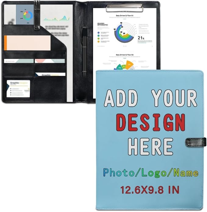 Personalized Padfolio Clipboard Folder Add Your Own Logo Text Text, Custom by LMPTOEI