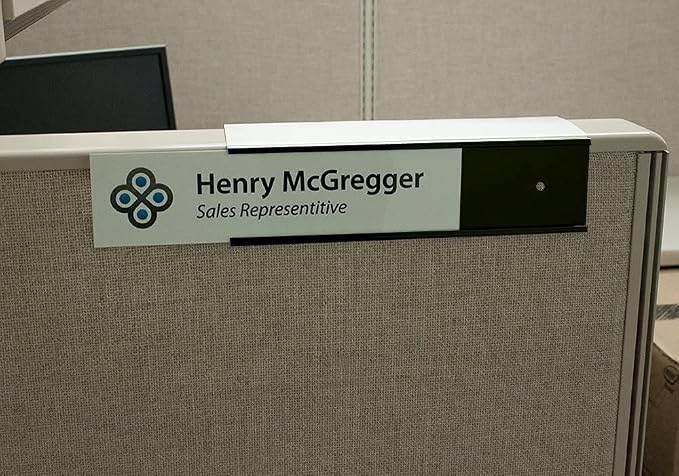 The Original Over the Cube Aluminum Cubicle Custom Name Plate Holder Black | - Image 4