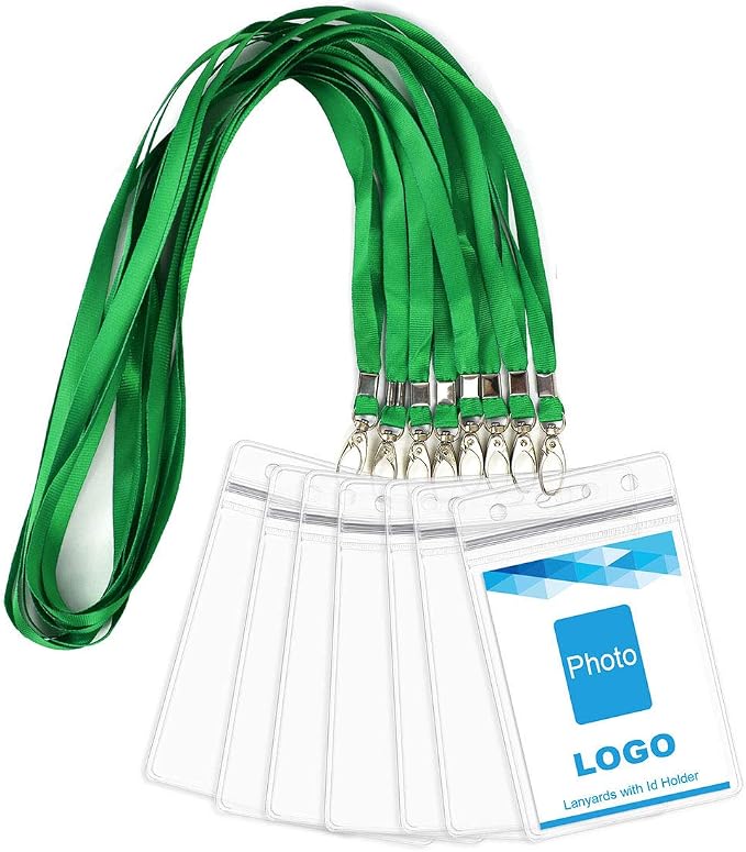 Lanyard with ID Holder 50 Pcs Waterproof Name Tag Badge ID Card Holders ID Pass by BirdFiy