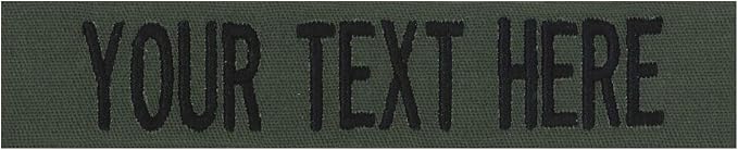 Custom Uniform Name Tapes Solid Colors. Olive Drab Fabric, 4 Inch Sew on by NORTHERNSAFARI