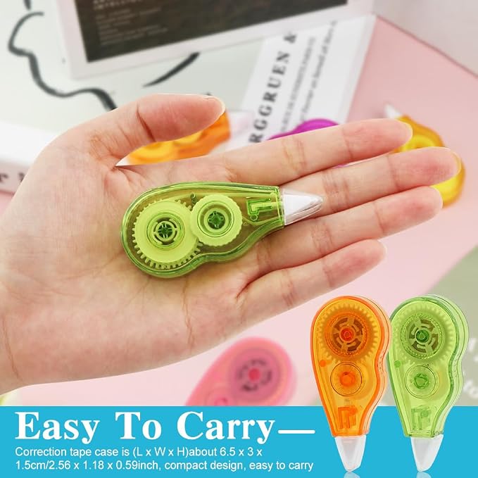 12pcs/2sets White Out Correction Tape, Portable Mini White Out Tape Whiteout - Image 4
