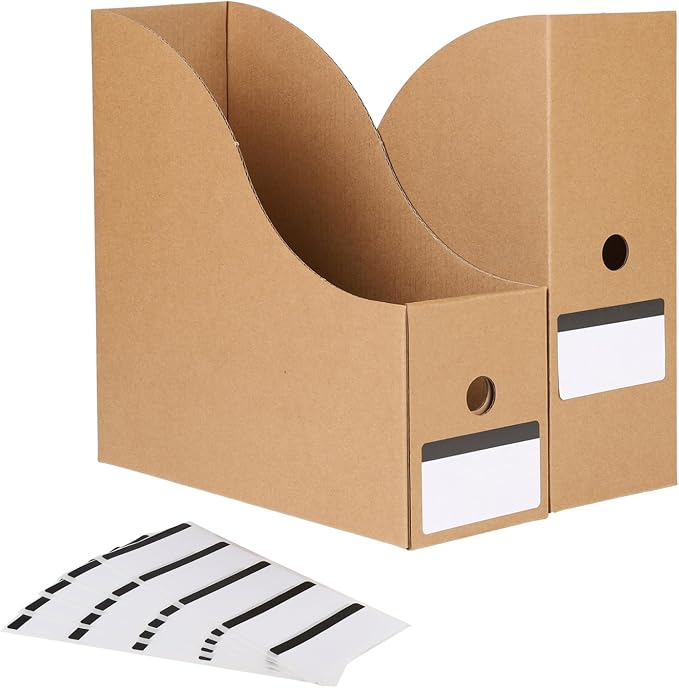 35 Pack Cardboard Magazine File Holder Organizer, Foldable Magazine Storage Box by suituts