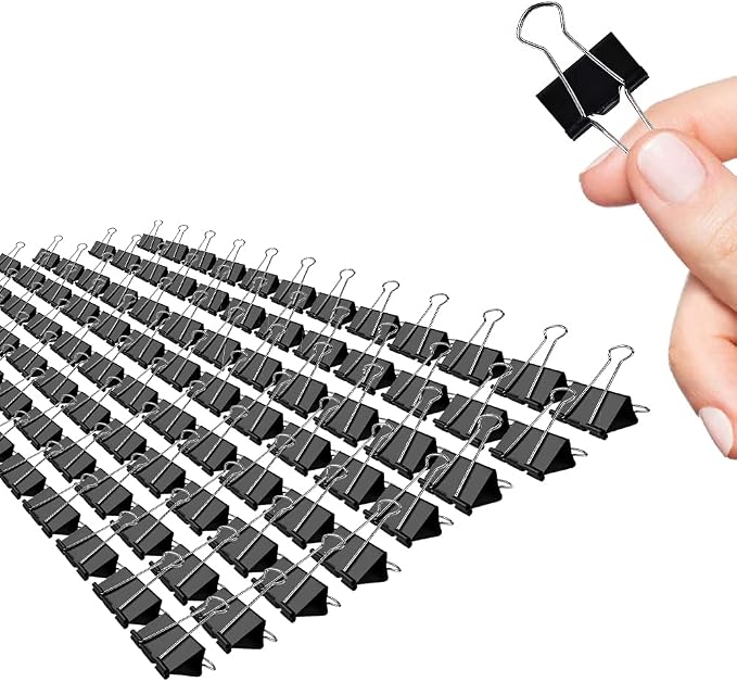 Small Binder Clips, 96 Pack, 3/4 Inch, Standard 19mm, Capacity 0.31 Inch by Makanu