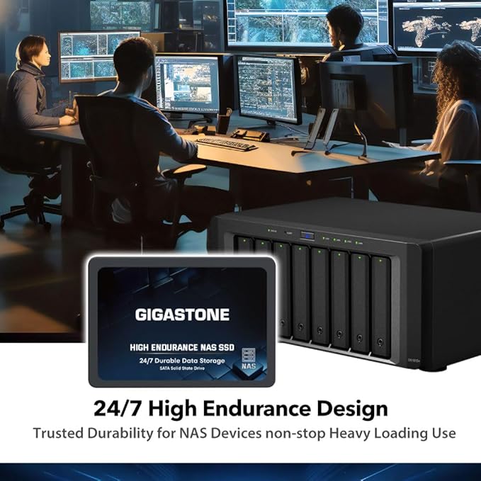 Gigastone 2TB NAS SSD Drive (2-Pack) 24/7 Durable TLC High Endurance RAID Data Storage Network Attached Storage 2.5" SATA Internal Solid State Hard Drives-DeskLoop Office