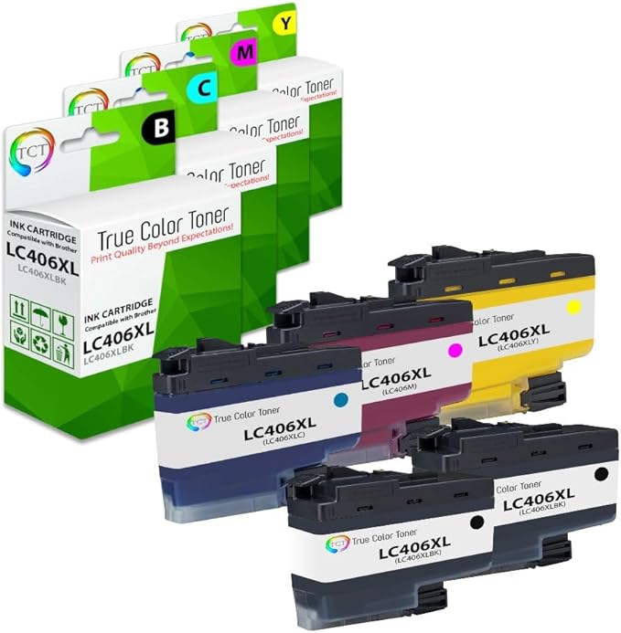 TCT LC406XL Ink Cartridge 5 Pack - Compatible Replacement for Brother LC406XL High Yield Works with Brother MFC-J4335 J4345 J4535 J5855 J5955 Printers (Black Cyan Magenta Yellow)-DeskLoop Office