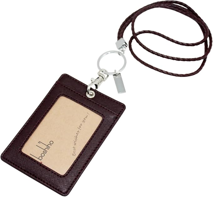 Boshiho Vertical Style PU Leather ID Card Badge Holder by boshiho