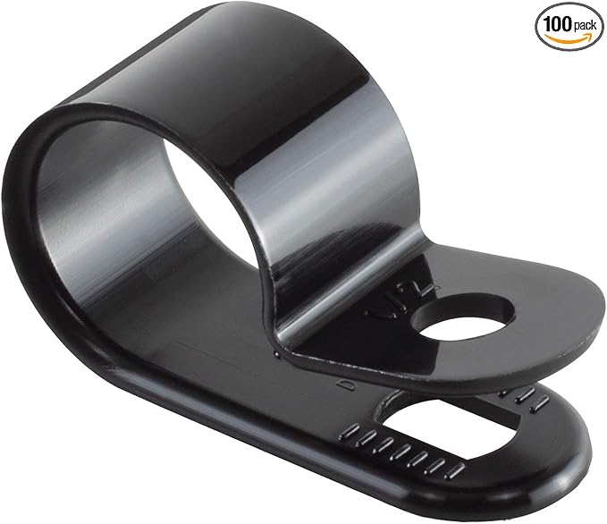 GTSE Black Nylon Plastic Cable Clamps, 1/2" Screw Mounts by GTSE