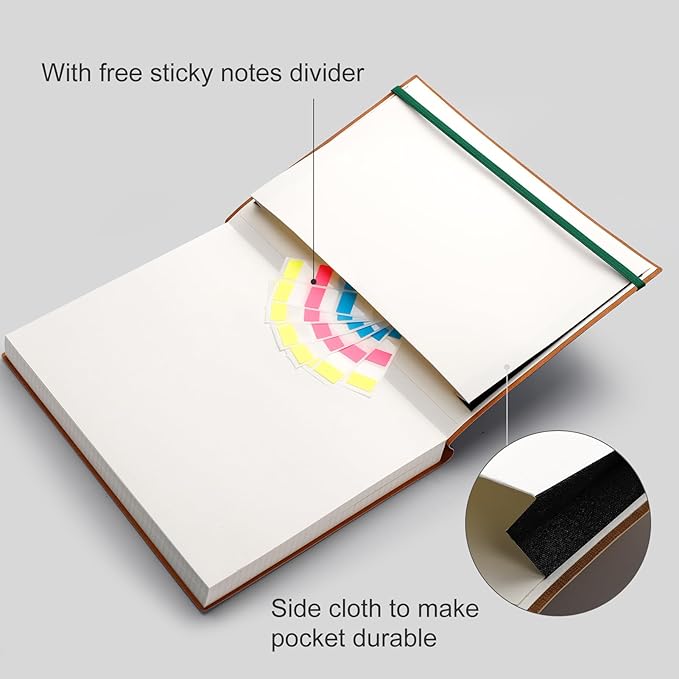 AHGXG Graph Paper Notebook - Grid Paper Notebook Large A4 8.5''×11'', 320 Pages Thick Journal, 100gsm Thick Graph Paper, Leather Softcover, Inner Pocket - Green-DeskLoop Office
