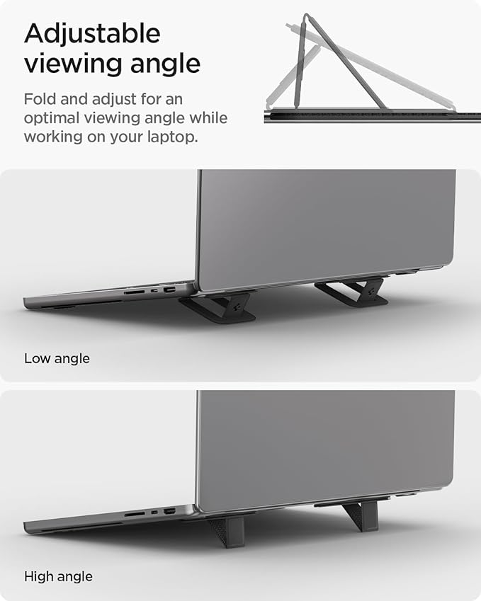 Spigen Slim Fold Adhesive Laptop Stand 2 Piece Foldable Portable Dual Ergonomic - Image 5