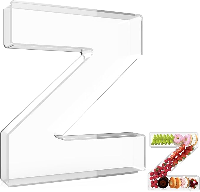 13.8" Extra Large Acrylic Letter Charcuterie Board Box, Reusable Fillable by RUFHVTY