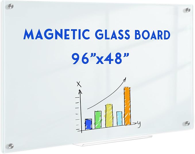 Magnetic Glass Whiteboard, Classroom by QUEENLINK