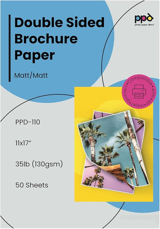 PPD Double Sided Photo Paper, Matte Brochure Paper 11 x 17 by PhotoPaperDirect