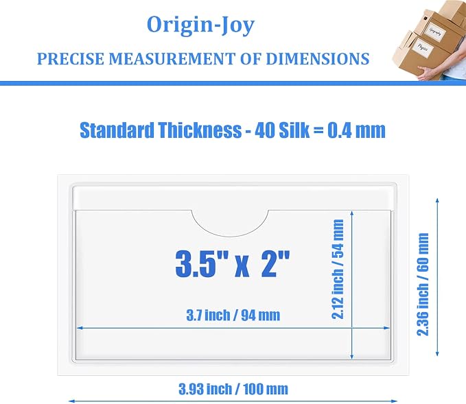 Origin-Joy 50 PCS Self-Adhesive Index Label Pockets - Image 2