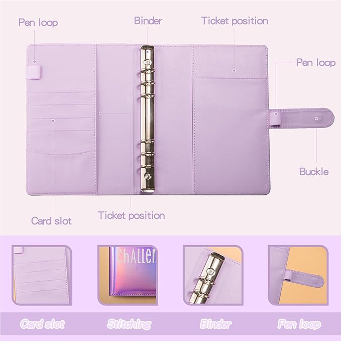 100 Envelopes Challenge Binder Savings Challenges Book, A5 Money Saving Planner Cash Envelope Budget Binder with Erasable Pen, Easy and Fun Way to Save $5,050, 10,000 and $500 (Dazzle Pink)