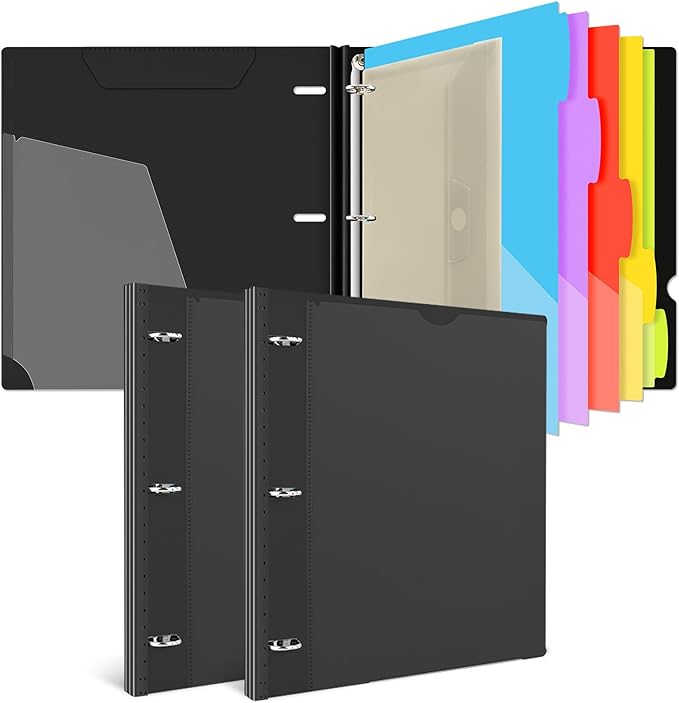 INFUN 1 Inch Telescoping Project Organizer Binder-2PCS, 13 Pocket, Customizable by INFUN