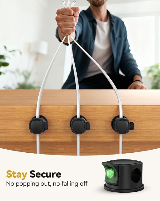 INCHOR Rotatable Cord Organizer 6Pack, Spring Cable Clips - Image 3