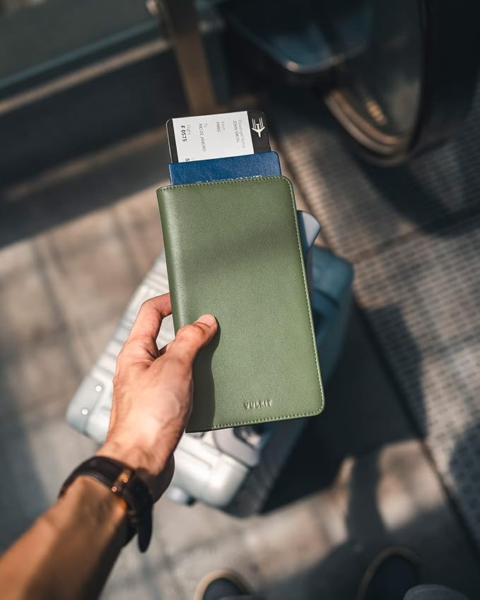 VULKIT Passport Holder Wallet RFID Blocking Travel Wallet - Image 6