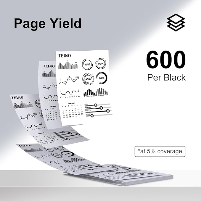 TEINO 60XL 60 Black Ink Cartridge Remanufactured Ink Cartridge Replacement for HP Ink 60 60XL for HP PhotoSmart C4680 C4780 C4795 C4640 D110 DeskJet F4480 F4440 F2430 F4280 Envy 100 110 120 (2 Black)-DeskLoop Office