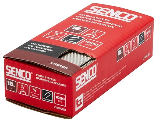 SENCO L11BABR 18 Gauge 1/4" Crown Finish Staples, 3/4" Length, Galvanized - Image 3