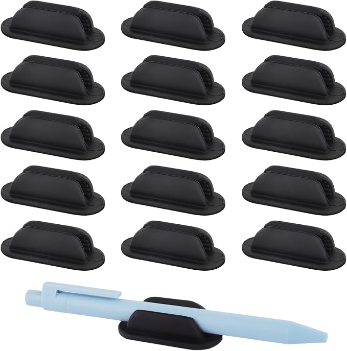 ZUFECY 15-Pack Rubber Pen Holder, Adhesive Silicone Pencil Holder by ZUFECY