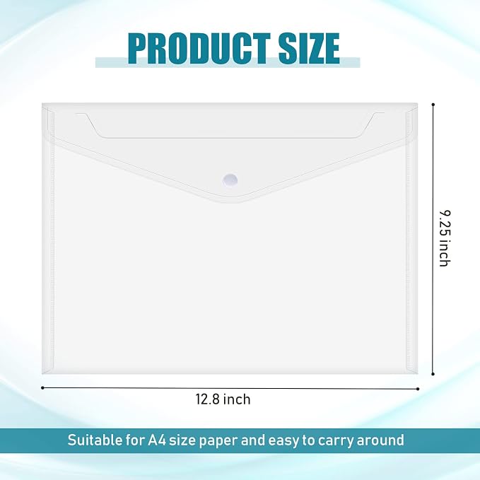 Zhehao 100 Pcs Clear Plastic Envelopes File Folders - Image 3