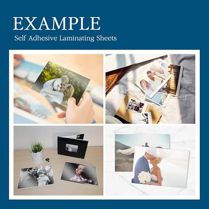 Self Stick Laminating Sheets 8.7 x 12.2 Inches, 4mil, Pack of 20, No Heat, No Machine, Peel and Stick Laminating Sheets, Self Adhesive Contact Paper, Self Sealing Clear Vinyl Stickers by VIOLLETO"-DeskLoop Office