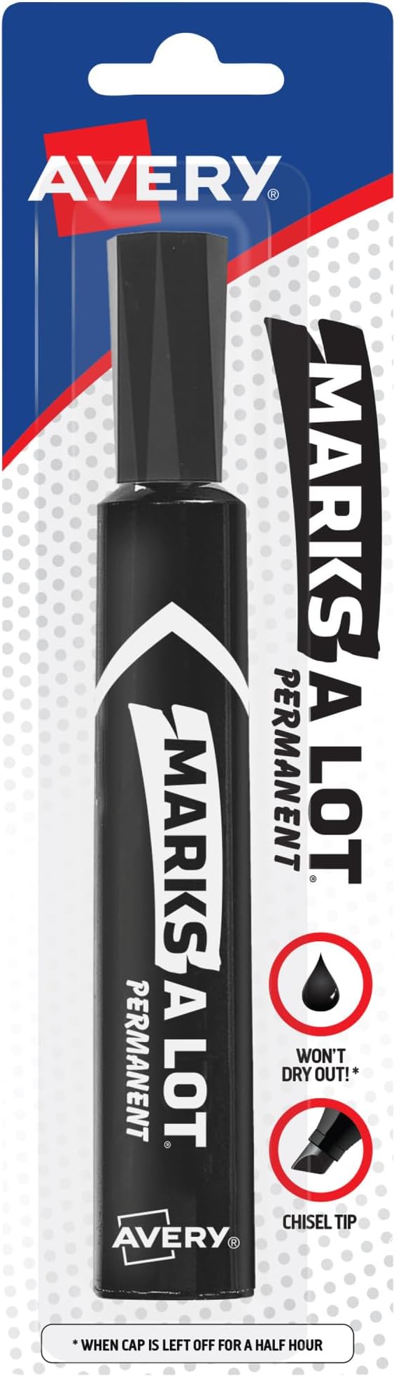 Avery Marks-A-Lot Permanent Marker, Regular Desk-Style Size, Chisel Tip by Avery
