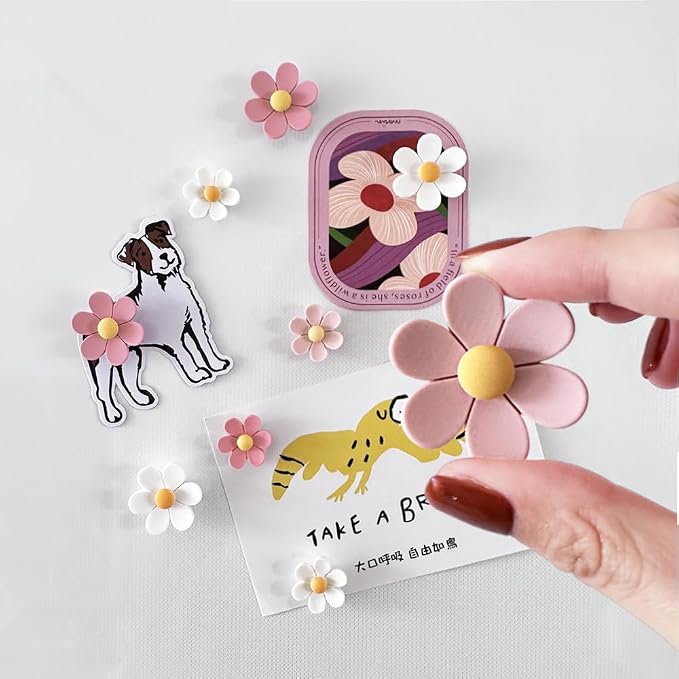 18 pcs - Cute Flower Magnet, Girl Pink Magnet - Image 7