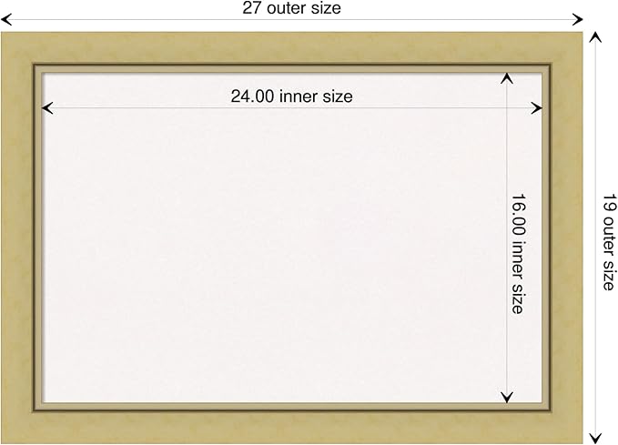 Amanti Art White Cork Board for Wall, 19x27 Vision Board with Gold Frame, Medium Corkboard Office Decor for Home Organization, Casual Corkboard Pinboard to display items for home organization-DeskLoop Office