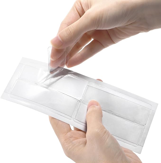 Hedume 200 Pack Label Holders, 3 x 1 Inch Clear Adhesive Shelf Tag, PVC Index - Image 2
