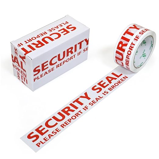 BOMEI PACK Security Seal Tape, Please Report if Seal is Broken Printing Packing Tape with Dispenser, 2.4mil 2inch x 60yds, 6Rolls Heavy Duty Fragile Tape Refills for Shipping, Moving and Sealing-DeskLoop Office