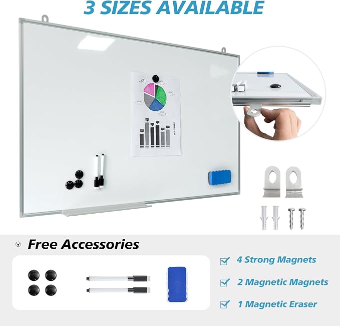Magnetic Writeboard 24X36 Dry Erase Board Hanging & Wall Mounted Whiteboard S - Image 2