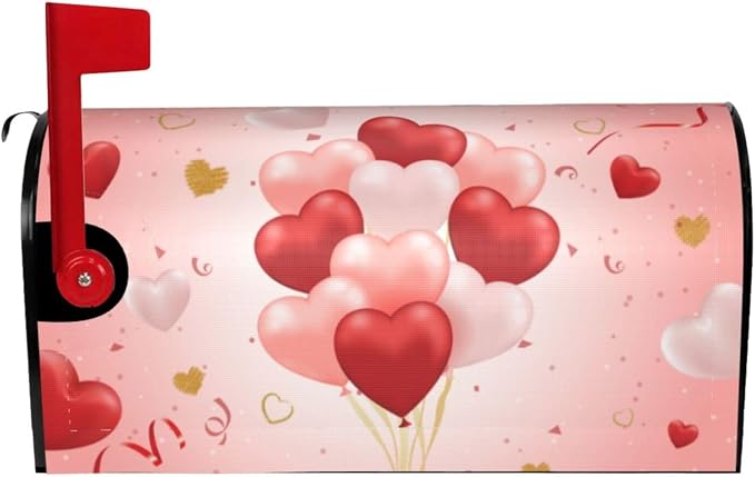 Valentine's Day Heart Shape Balloon Magnetic Mailbox Cover by Yomane