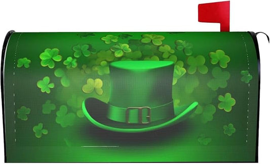 Ouqiuwa Three Leaf Clover Welcome Magnetic Mailbox Cover, St Patrick's Day by Ouqiuwa
