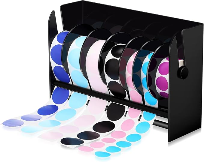 Qilery Adjustable Label Dispenser Acrylic Roll Sticker Dispenser Sticker Holder by Qilery