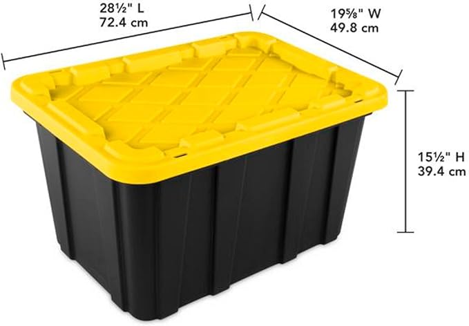 Sterilite 4-Pack 27 Gallon Industrial Storage Tote, Heavy-Duty Plastic Bins - Image 2