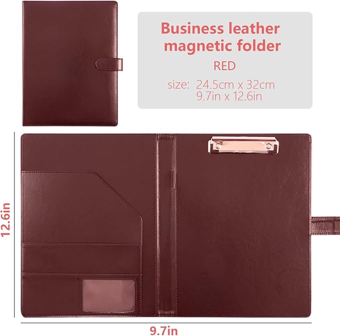 Faux Leather Portfolio with Clipboard – A4/Letter Size Legal Pad Holder - Image 2