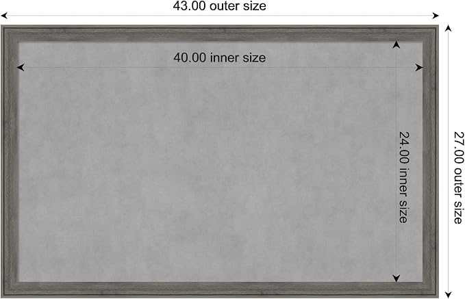 Amanti Art Grey Framed Magnetic Board 27x43 Large Vision Board - Image 4