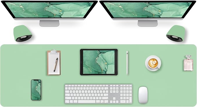 Large Green Desk Mat, Long Mouse Pads by Meetcolor