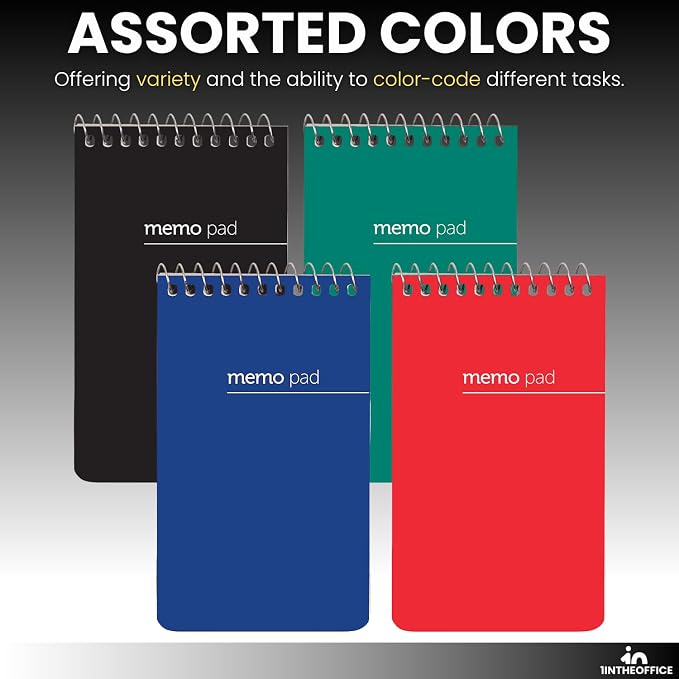 1InTheOffice Small Spiral Notebook 3x5, Pocket Notepad, Spiral Mini Notepad - Image 4