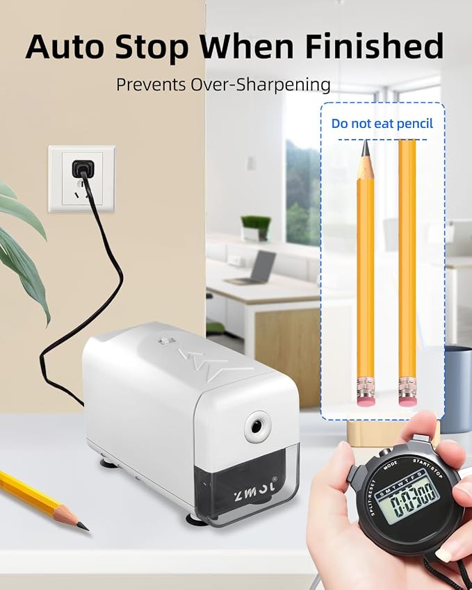 Zmol Electric Pencil Sharpener, Heavy Duty Classroom Pencil Sharpeners - Image 4